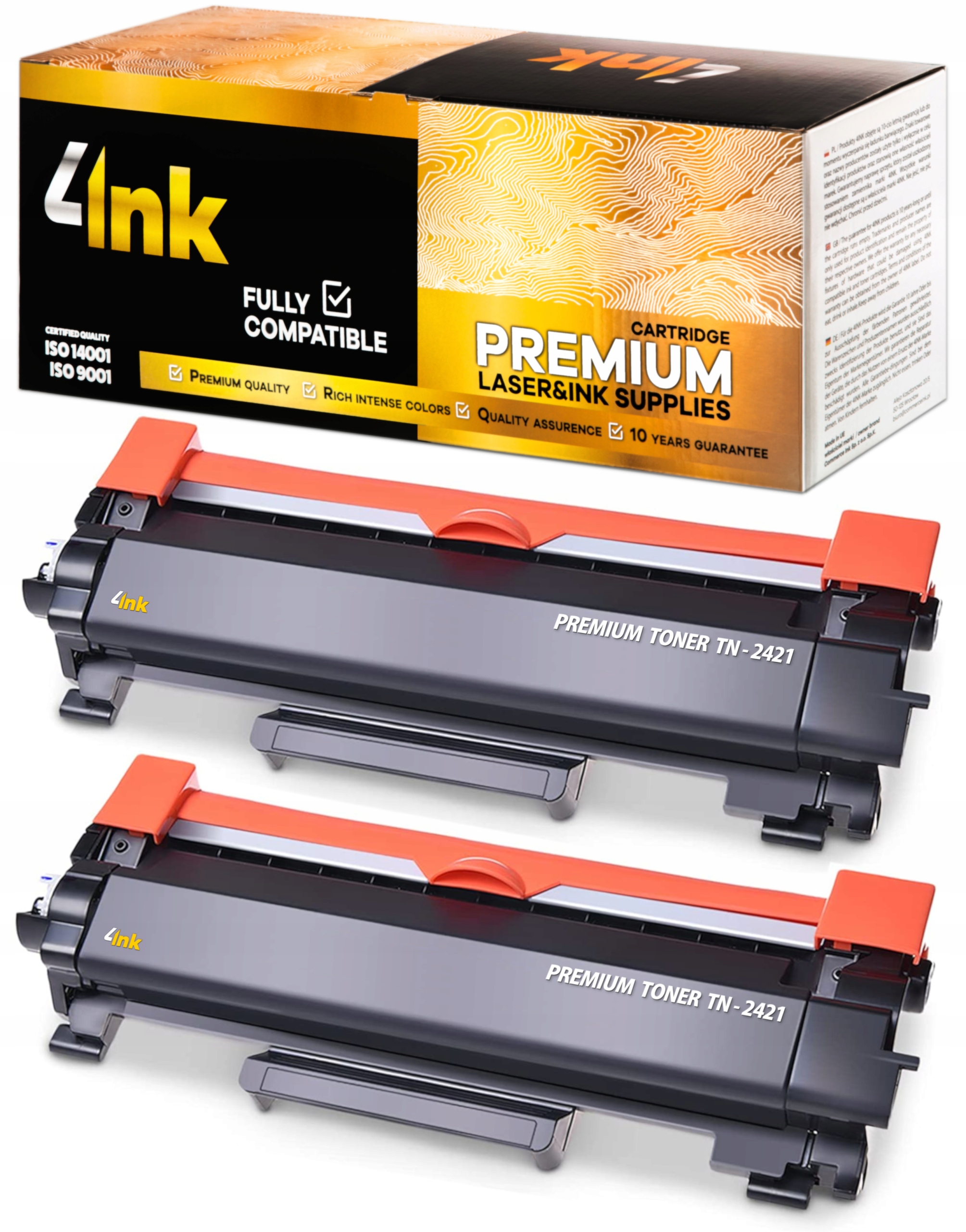 4INK toner pre Brother TN-2421-TN2421-2411-pre tlačiareň DCP-MFC-HL-XL čierna (čierna)